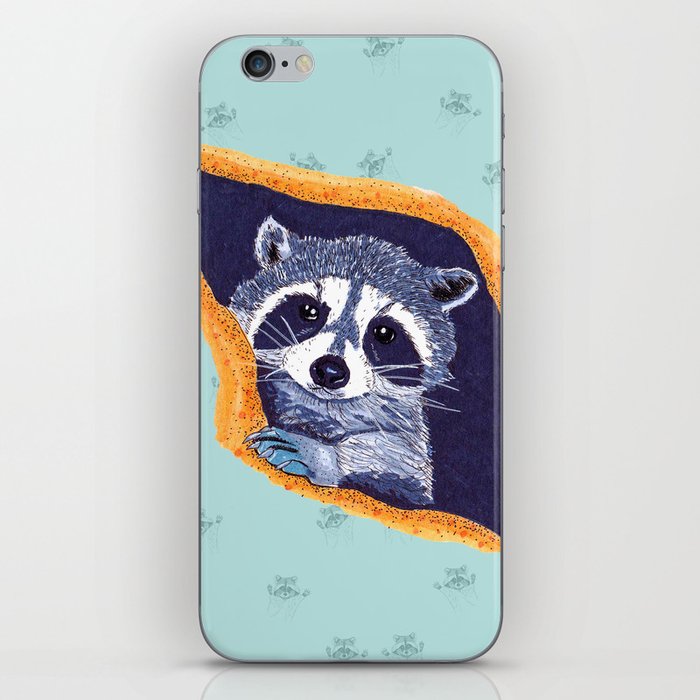 Peeking Raccoons #2 Blue Pallet iPhone Skin