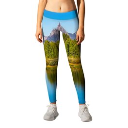 Oxbow Bend - Mt Moran in the Grand Tetons Leggings | Mountains, Digital, West, Green, Oxbow, Bend, Picture, Grandtetons, Color, Oxbowbend 