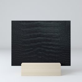 Black Crocodile Leather Print Mini Art Print