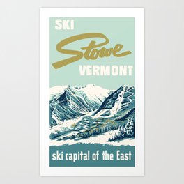 2021 Ski Stowe Vermont Vintage Poster  Art Print