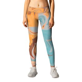 Fire and some Ice Leggings | Abstract, Marble, Modern, Psychedelic, Digital, 90S, Painting, Walldecor, Vibes, Curated 