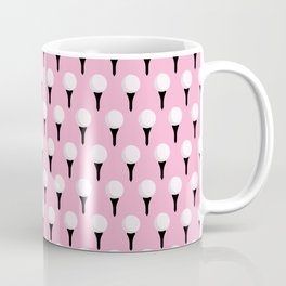Golf Ball & Tee Pattern (Pink) Coffee Mug