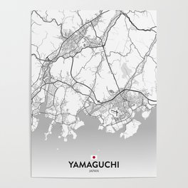 Yamaguchi, Japan - Light City Map Poster