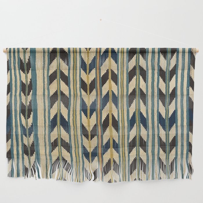 Southwest Style Saddle Blanket with Chevrons and Stripes Wall Hanging