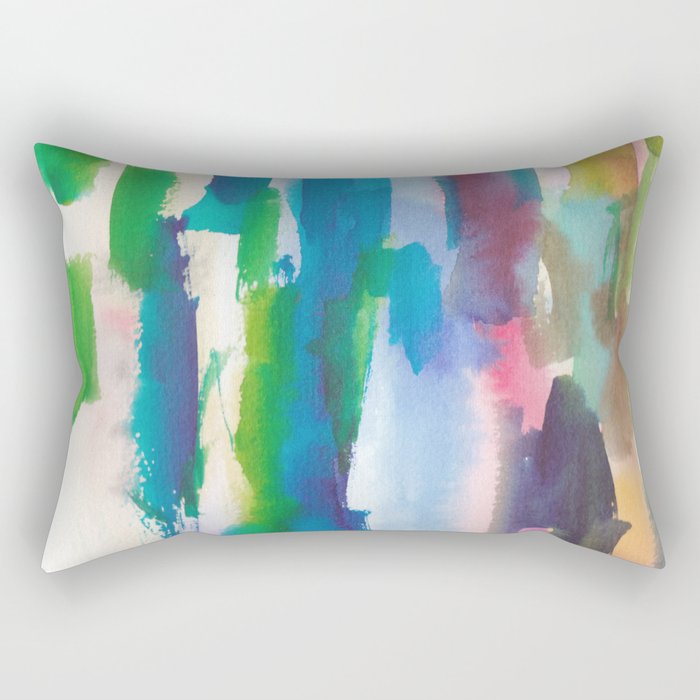 180812 Abstract Watercolour Expressionism 7| Colorful Abstract | Modern Watercolor Art Rectangular Pillow
