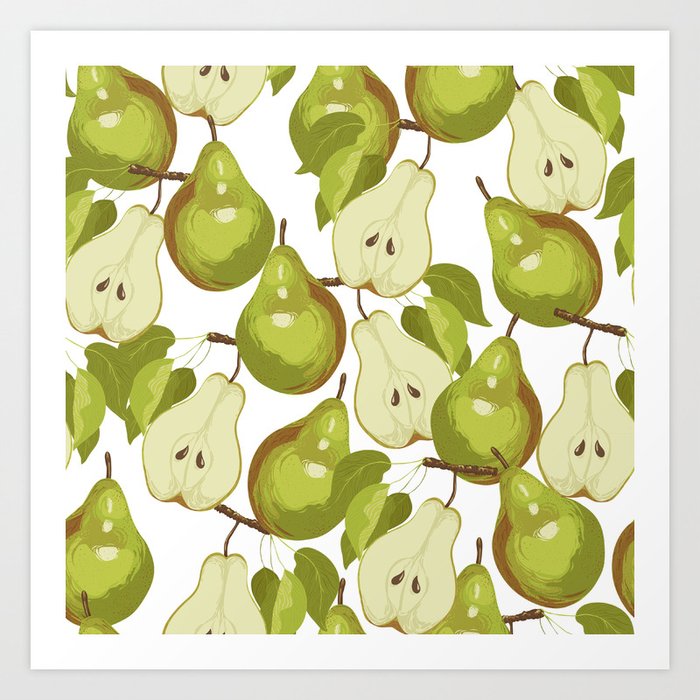 Pears Pattern Art Print