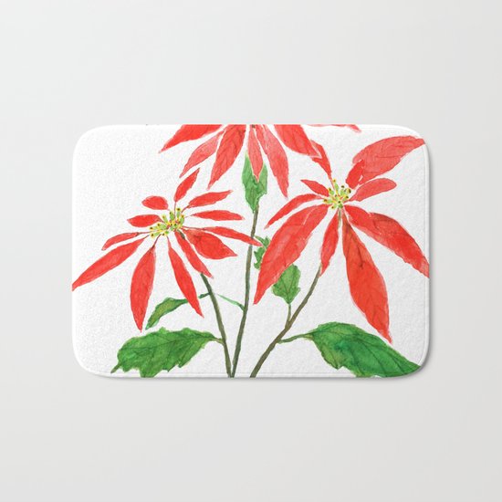 christmas flower Bath Mat