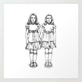 Little Girl Horror Twins Art Print