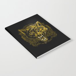 Wild Angry Wolf Tattoo Illustration Notebook