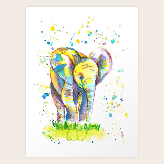 Baby Elephant Watercolor Painting Print Art Print By