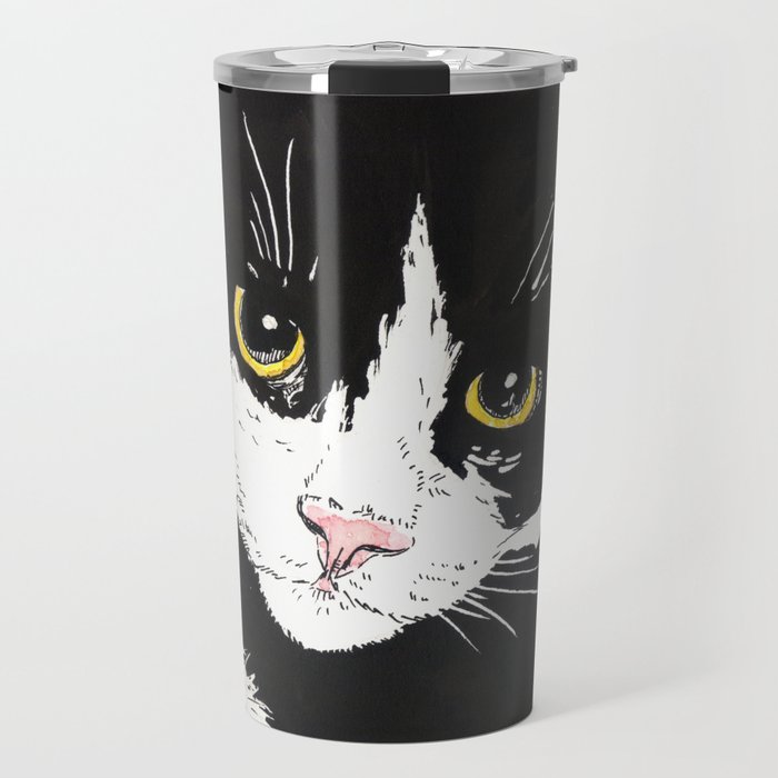 Black and white cat Travel Mug