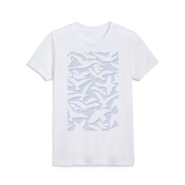 Abstract Seagulls in Airy, Light Blue Shades Kids T Shirt
