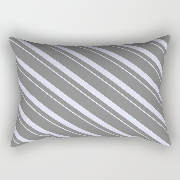 Grey & Lavender Colored Lines/Stripes Pattern Rectangular Pillow