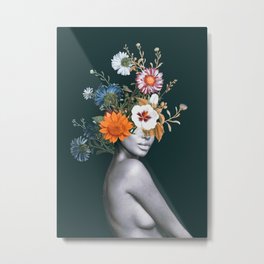 Floral beauty 20 Metal Print | Woman, Beauty, Collage, Nature, Girl, Floral, Paper, Abstract, Digital, Portrait 