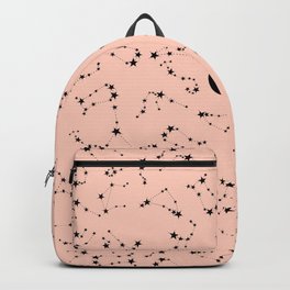 Full Moon and Star Constellations Black in Pastel Backpack