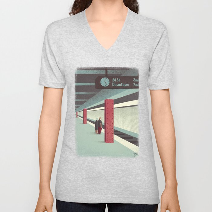 Day Trippers #3 - Waiting V Neck T Shirt