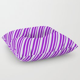 [ Thumbnail: Dark Violet and Light Cyan Colored Lines Pattern Floor Pillow ]