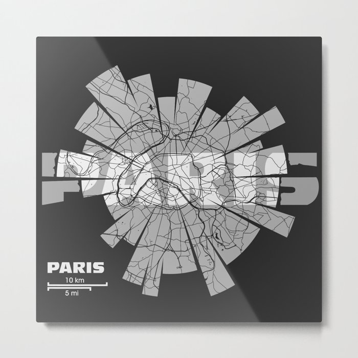 Paris Map Metal Print