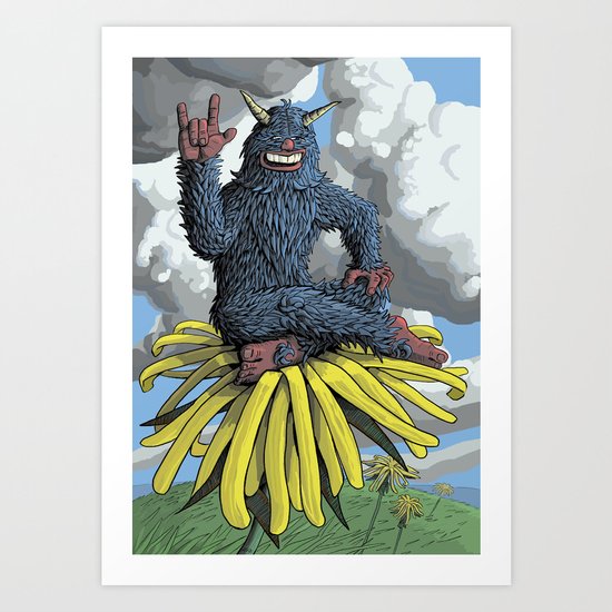 Monster on Oblique Dandelion Art Print