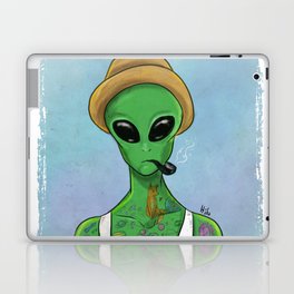 Alien with cool tattoos Laptop Skin