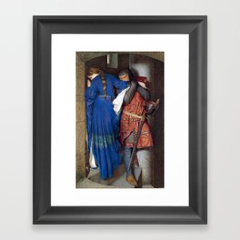 Hellelil and Hildebrand, the Meeting on the Turret Stairs" by Frederic William Burton. Framed Art Print