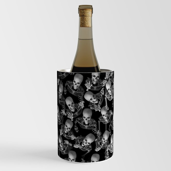 Horror Fan Undead Zombie Skeleton Gothic Halloween Pattern Wine Chiller