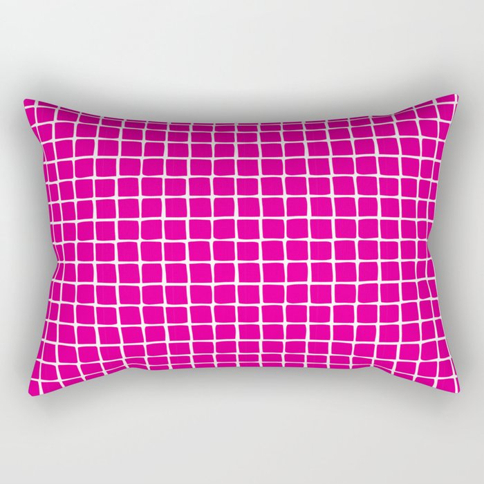 Summer Check Hot Pink Rectangular Pillow