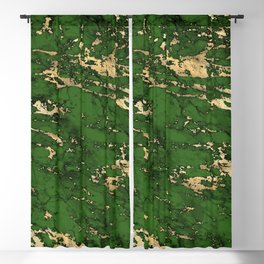 Green and Gold Marble Blackout Curtain