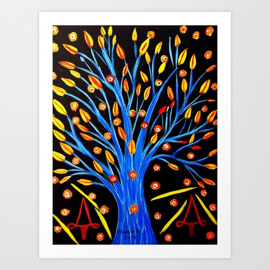 Blue tree/abstract Art Print
