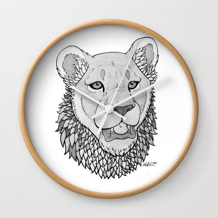 Young Lion Wall Clock