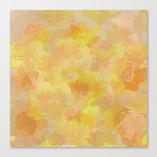 Floating Flowers Painterly Abstract Canvas Print