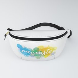 Namaste quote in watercolor paint splatter Fanny Pack