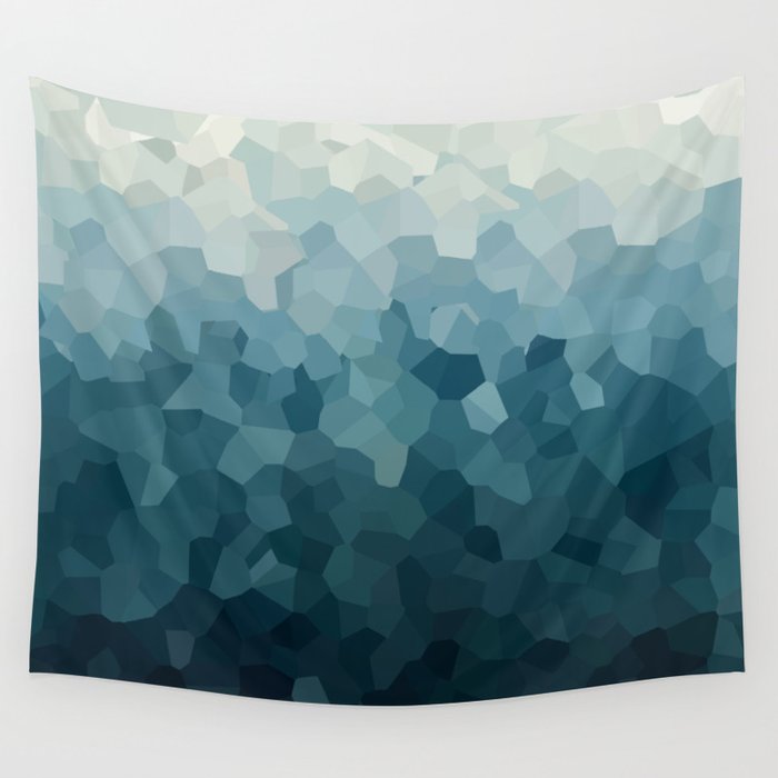 Ice Blue Mountains Moon Love Wall Tapestry