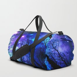 black trees purple blue space copyright protected Duffle Bag