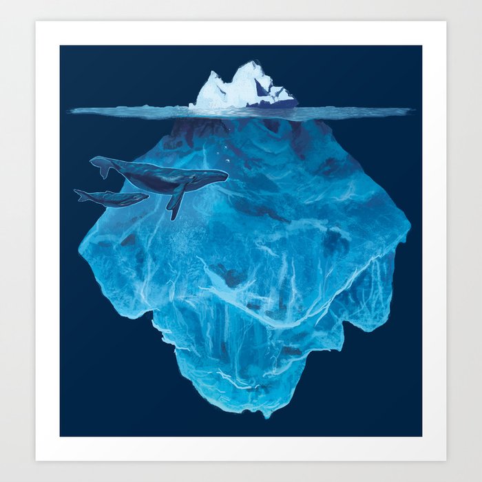 In the deep (iceberg) Art Print