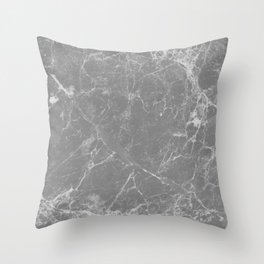 Grey Marble Throw Pillow