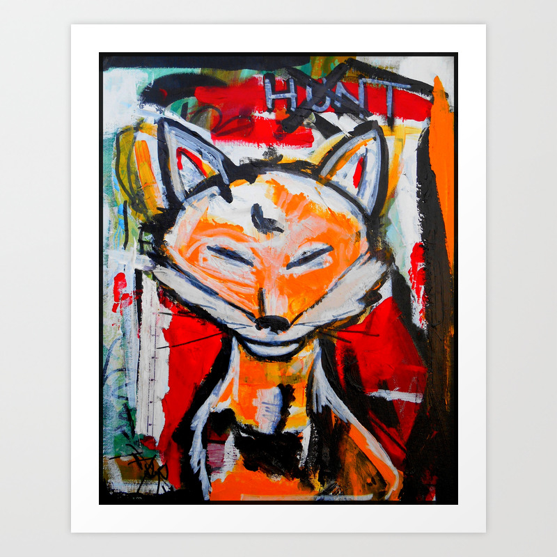 Happy Fox The Hunt Original Painting Marina Taliera Art