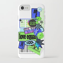 sticker case blue and green iPhone Case