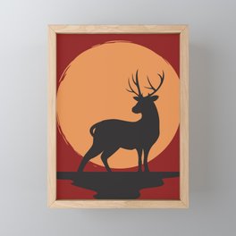 Deer in the Sun Framed Mini Art Print