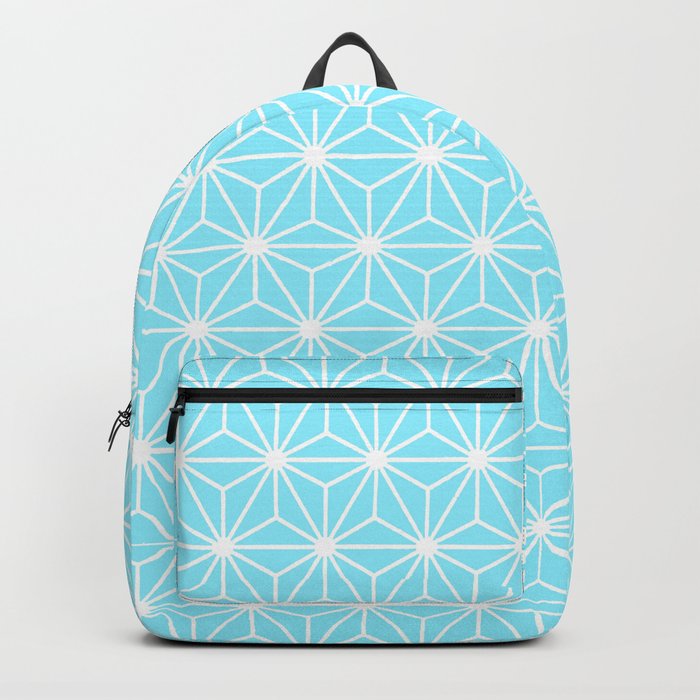 Ice Blue Geometric Isosceles Triangle Pattern Backpack