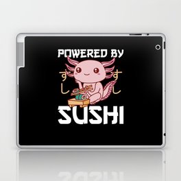 Powered By Sushi Cute Axolotl Eats Sushi Laptop Skin