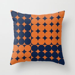 Abstraction Shapes 30 in vintage Orange and Navy Blue Throw Pillow