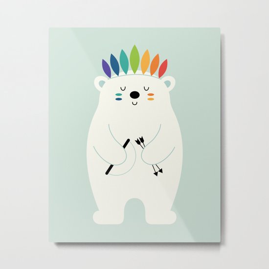 Be Brave Polar Metal Print