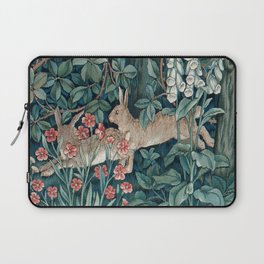 William Morris Forest Rabbits and Foxglove Greenery Laptop Sleeve