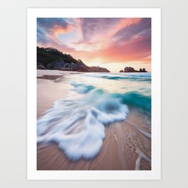 Sunset seashore Art Print