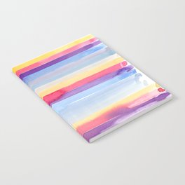 Watercolor Rainbow Stripes Notebook
