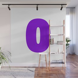 0 (Violet & White Number) Wall Mural