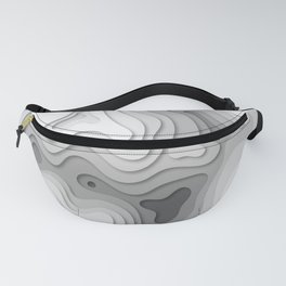 White Topographic Map Fanny Pack