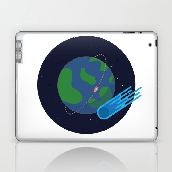 Earth Meteor Space Print Laptop & iPad Skin