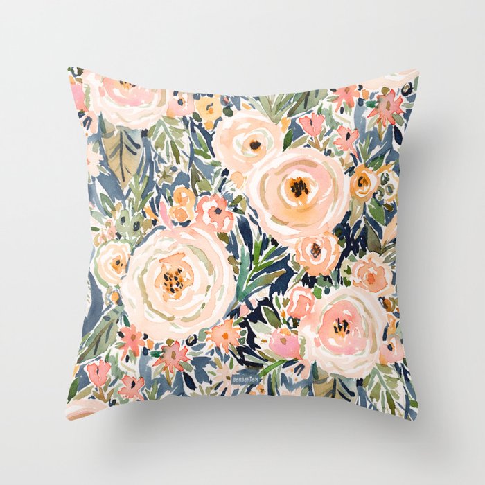 SINGER-SONGWRITER Romantic Floral Throw Pillow